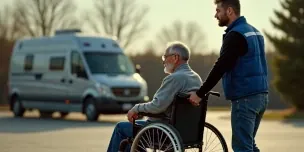 Экипаж ожидает пациента у медицинского учреждения